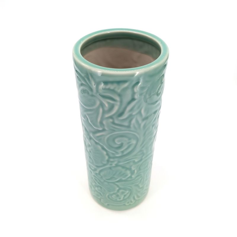 Vaso blu giapponese in ceramica arabescata, ARABESUKU