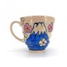Japanese ceramic mug Mount Fuji blue - FUJISAN