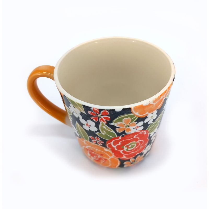 Mug japonais en céramique - Fleurs orange -ORENJI IRO NO HANA