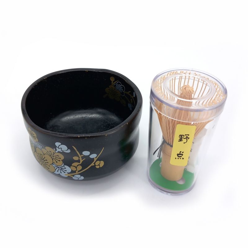 bol japonais à cérémonie du thé japonais avec fouet - TENMUME UME