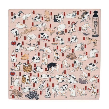 Japanische Furoshiki, NEKO TOKAIDO, Die 53 Stationen des rosa Tokaido