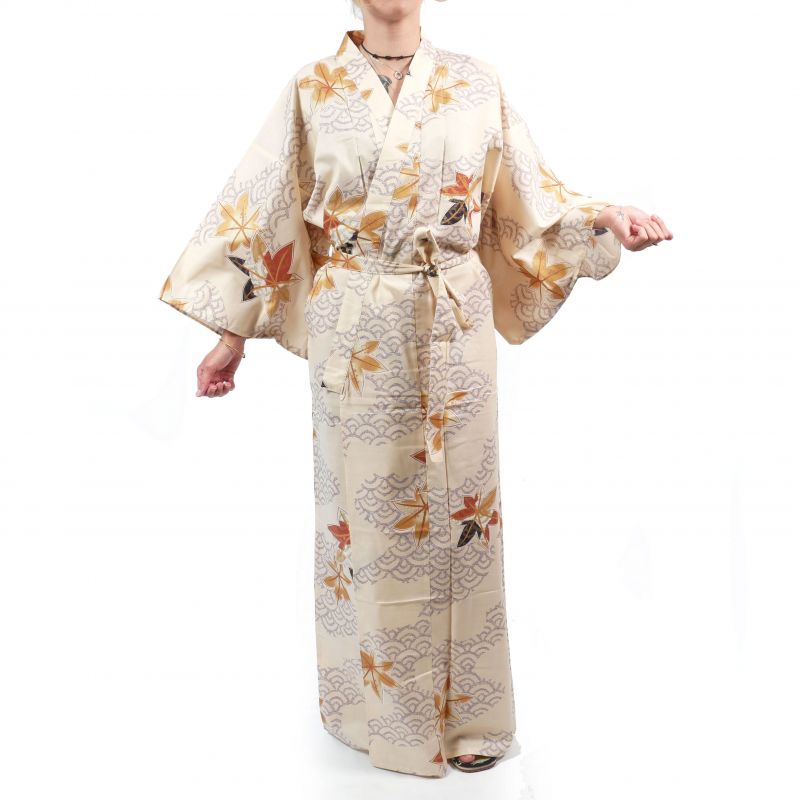 Women's Tradtional Japanese Yukata Kimono Linen Daisy Flower Print Long  Kimono Robe Costume Firework Summer Wear (07# Beige), 07# Beige, L : Buy  Online at Best Price in KSA - Souq is