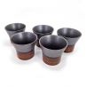Set de 5 tasses à thé japonaise en céramique- TENMOKU 2