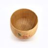 Tazza da tè giapponese in legno natsume con motivo a foglie di ciliegio, SAKURA