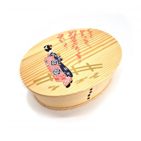 Japanische ovale Bento-Brotdose aus Holz -MAIKO