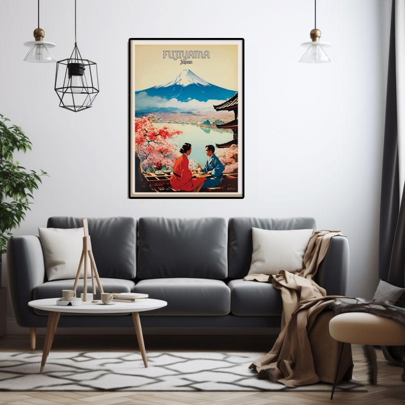 Japanisches Poster / Illustration „FUJIYAMA“ Berg Fuji, by ダヴィッド