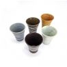 Juego de 5 tazas japonesas de cerámica, diseño en espiral - RASEN