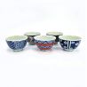 Set of 5 Japanese ceramic tea bowls - HASAMI 2