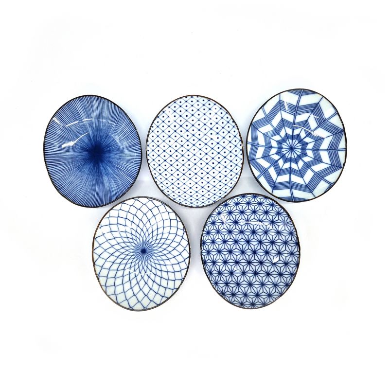 Set di 5 piattini ovali in ceramica - DAEN KATACHI