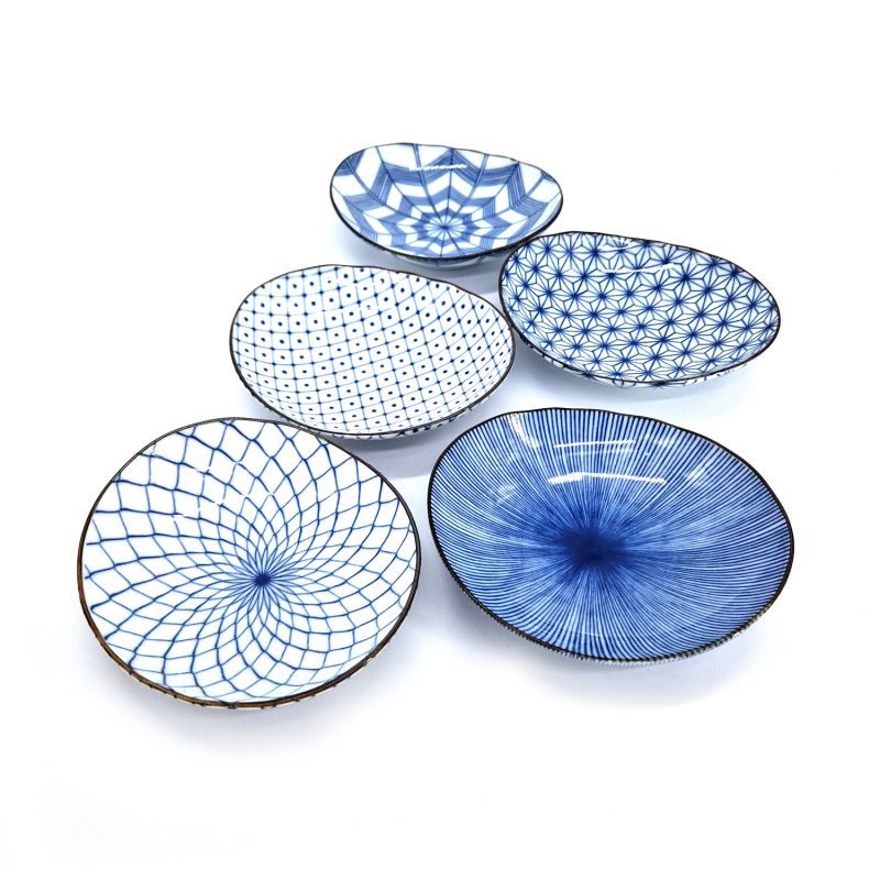 Set de 5 petites assiettes ovales en céramique- DAEN KATACHI