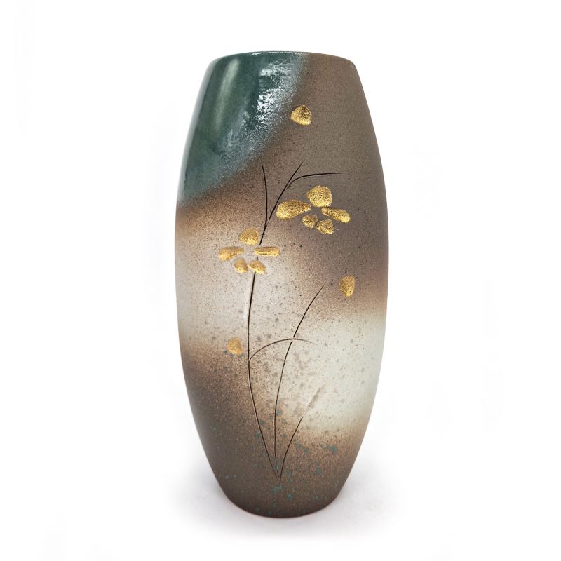 Gran jarrón de cerámica japonesa, motivo Fleurs - FURWAZU