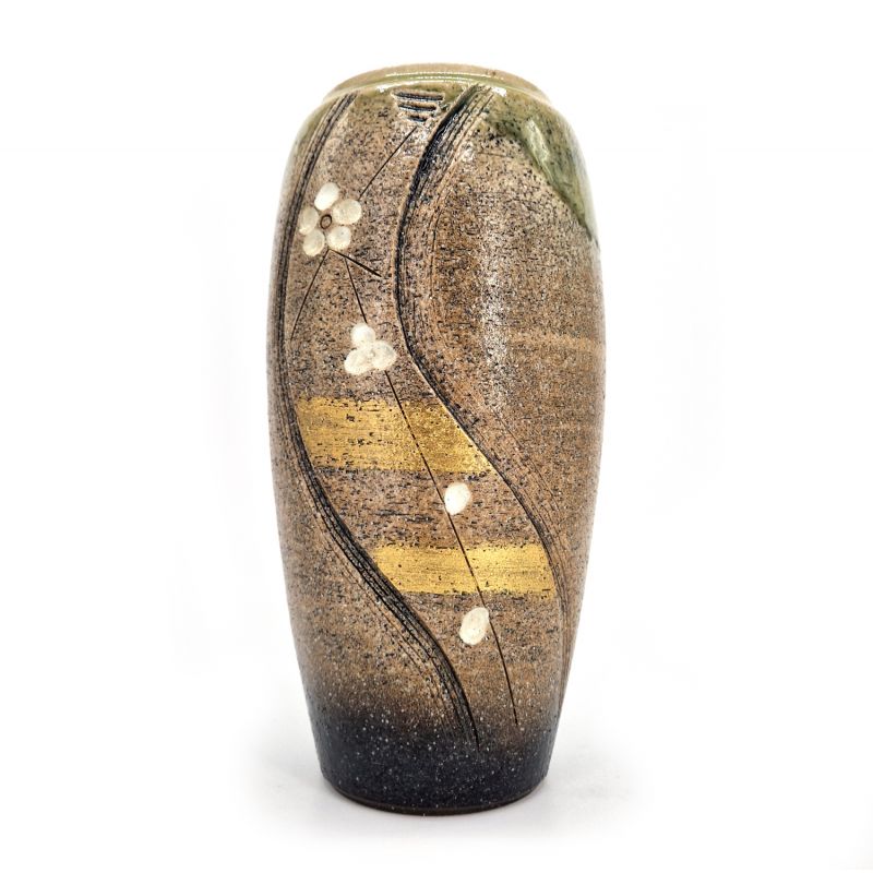 Große japanische Vase aus goldbrauner Keramik – CHAIRO GORUDEN