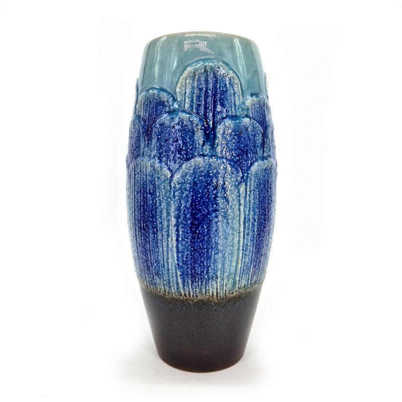 Grand vase japonais en céramique style peigné- KUSHI