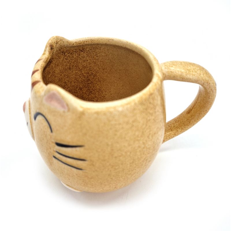Japanese yellow ceramic mug - KIIROI NEKO - cat
