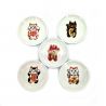 Set of 5 small ceramic plates - FUKURAKU