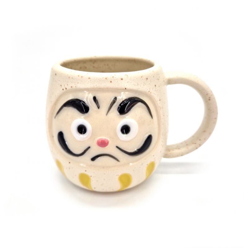 Japanische weiße Keramiktasse - ATAMA - Daruma