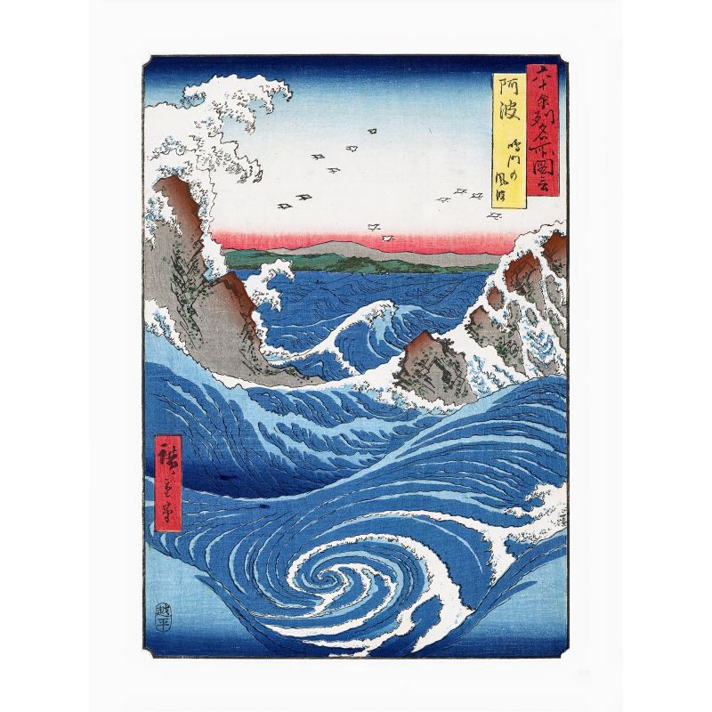 Grabado japonés, Hiroshige Provincia de Awa: Los torbellinos de Naruto