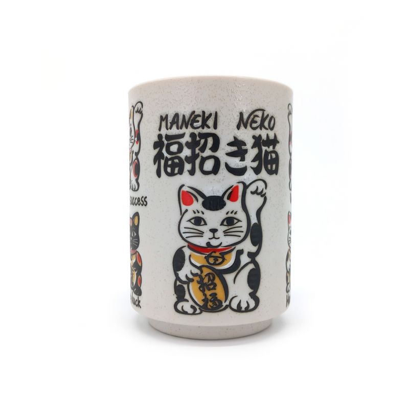 tasse traditionnelle japonaise à thé avec dessins chat porte-bonheur , KOUN NA NEKO