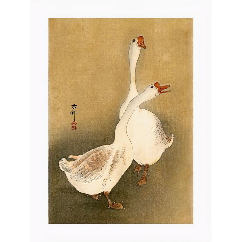 Japanese print, Two geese, OHARA KOSON