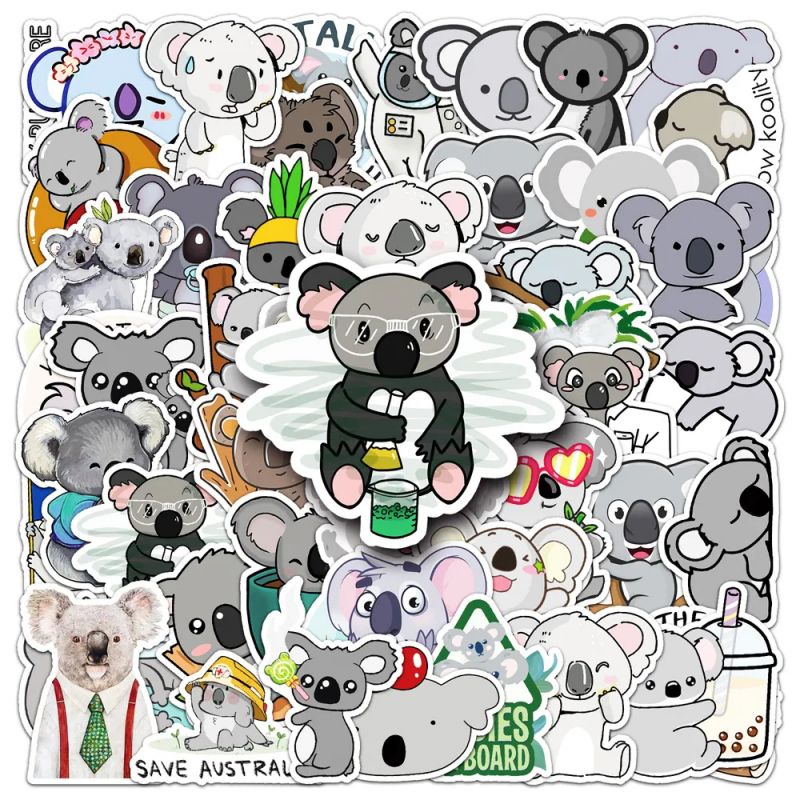 Lot de 50 autocollants japonais,Stickers Kawaii Koala-KOARA