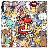 Lot de 50 autocollants japonais,Stickers Kawaii Animaux- DOBUTSU