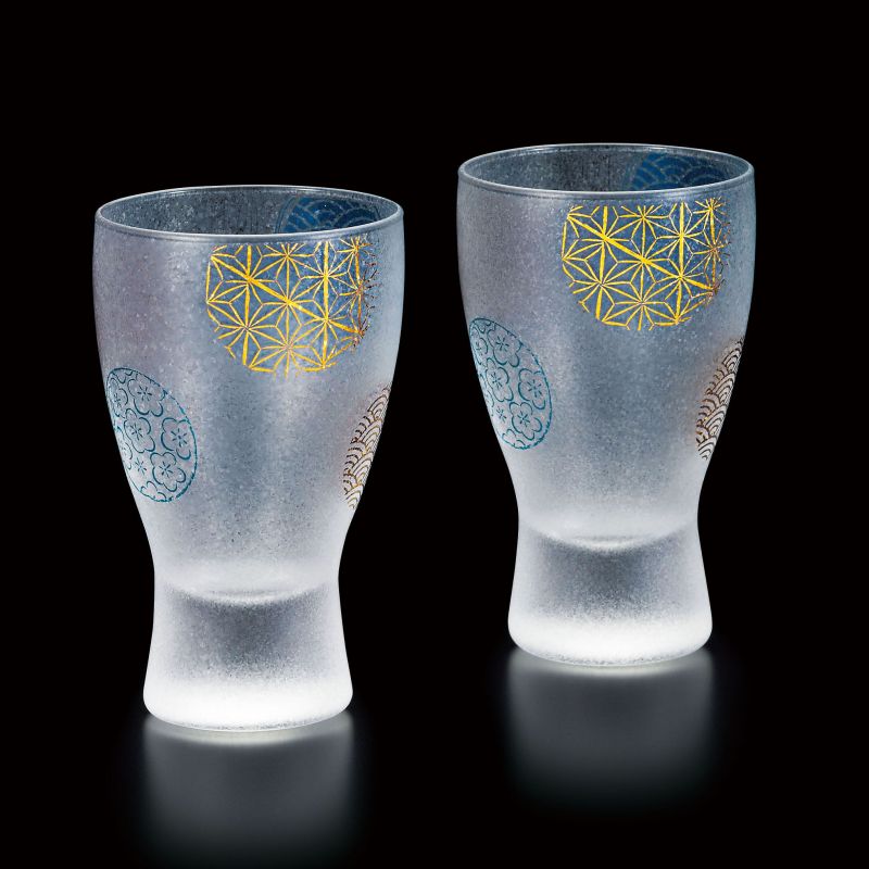 Japanese sake glass duo, PREMIUM TEMARI