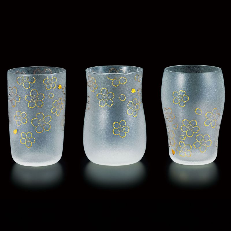 Set de 3 verres à Bière japonais motifs, PREMIUM SAKURA CRAFT