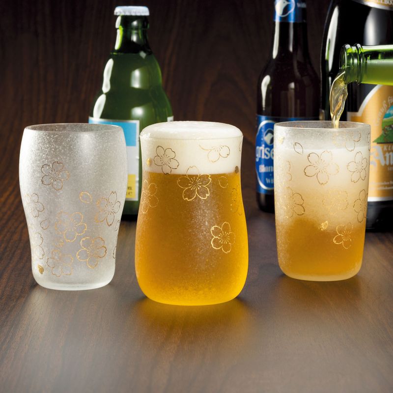 Juego de 3 vasos de cerveza japoneses, PREMIUM SAKURA CRAFT