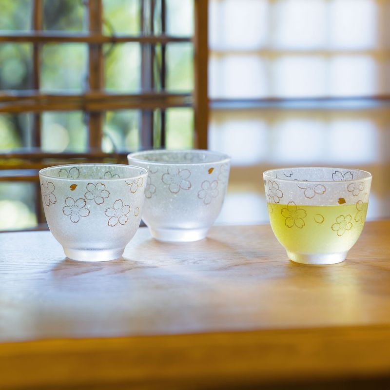 Juego de 4 vasos de sake japonés, SAKURA
