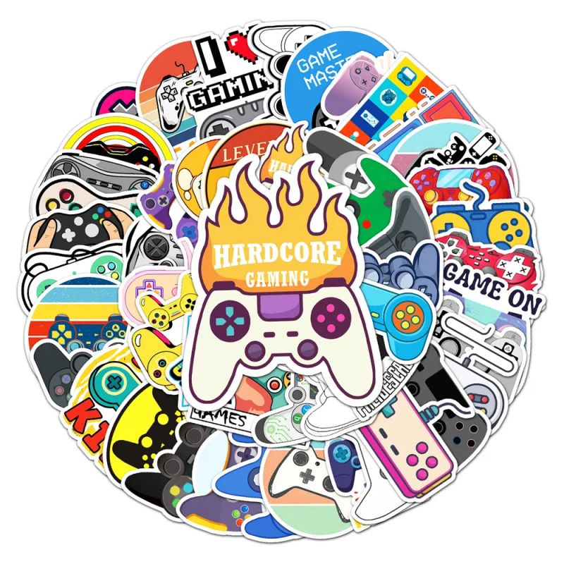 Lot of 50 Japanese stickers, Kawaii Gamer Stickers-PUREYA