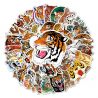 Lot de 50 autocollants japonais,Stickers Kawaii Tigre-TORA