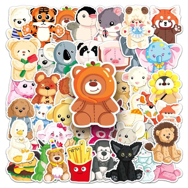 Lot von 50 japanischen Aufklebern, Kawaii Plüschaufkleber-NUIGURUMI