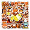 Lot de 50 autocollants japonais,Stickers Kawaii Panda Roux-RESSAPANDA