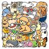 Lot de 50 autocollants japonais,Stickers Kawaii Animaux 2-DOBUTSU 2