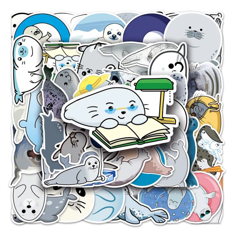 Lotto di 50 adesivi giapponesi, Kawaii Seal Stickers-SHIRU