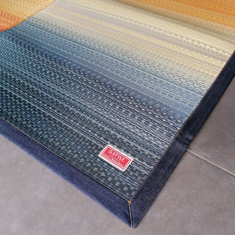 Traditioneller japanischer Teppich, Reisstrohmatte, JOY BLUE