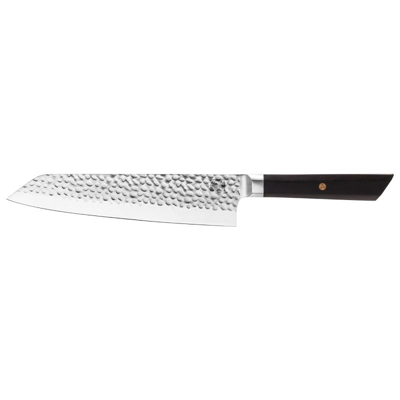 Kiritsuke KOTAI cuchillo de cocina japonés (cuchillo de chef) martillado con saya y caja de bambú - hoja 21 cm