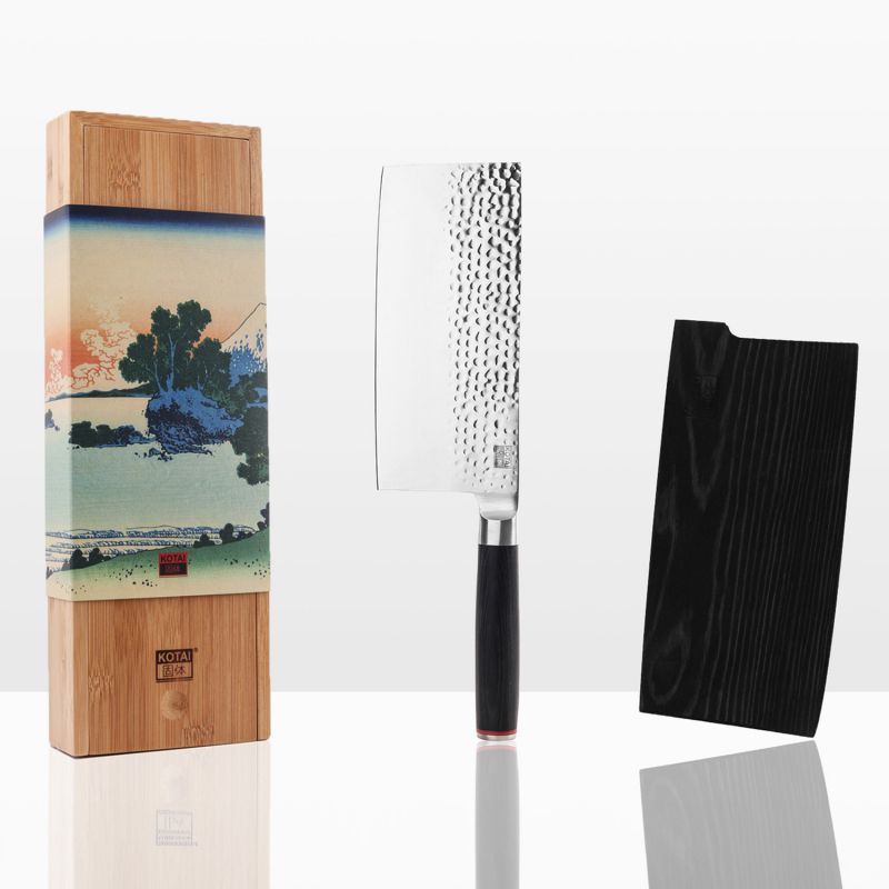 KOTAI Japanischer Küchenhacker mit Saya und Bambusbox - Klinge 19 cm