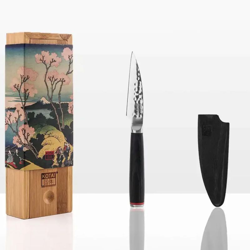 Couteau d'office KOTAI avec saya et boîte en bambou - lame 10 cm