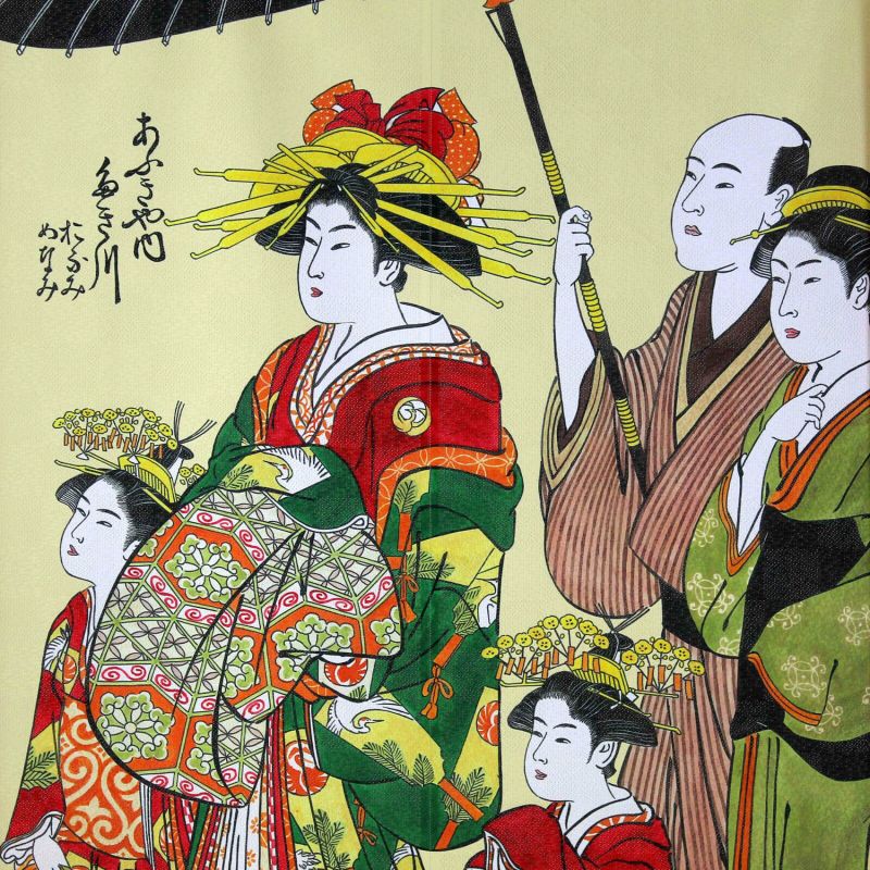 rideau noren japonais Ukiyoe Hanakai Oiran