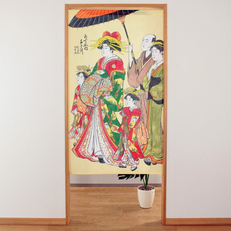 rideau noren japonais Ukiyoe Hanakai Oiran