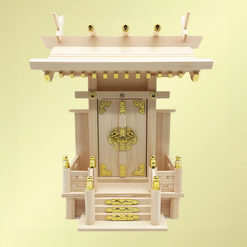 Santuario de Shintô en miniatura Kamidana de madera