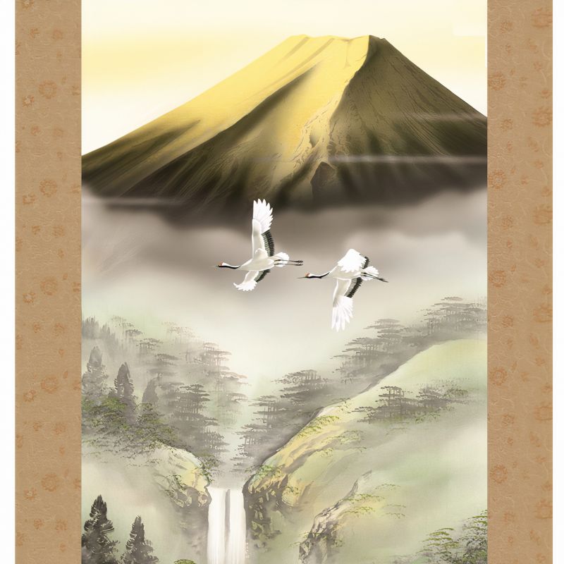 Japanisches Kakemono Kakejiku Wasserfalltal - TAKI NO TANI
