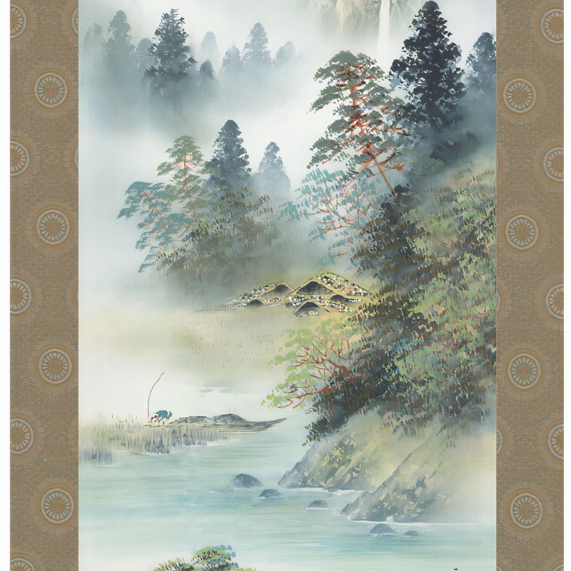 Kakemono Kakejiku paisaje japonés de niebla - KIRI NO FUKEI