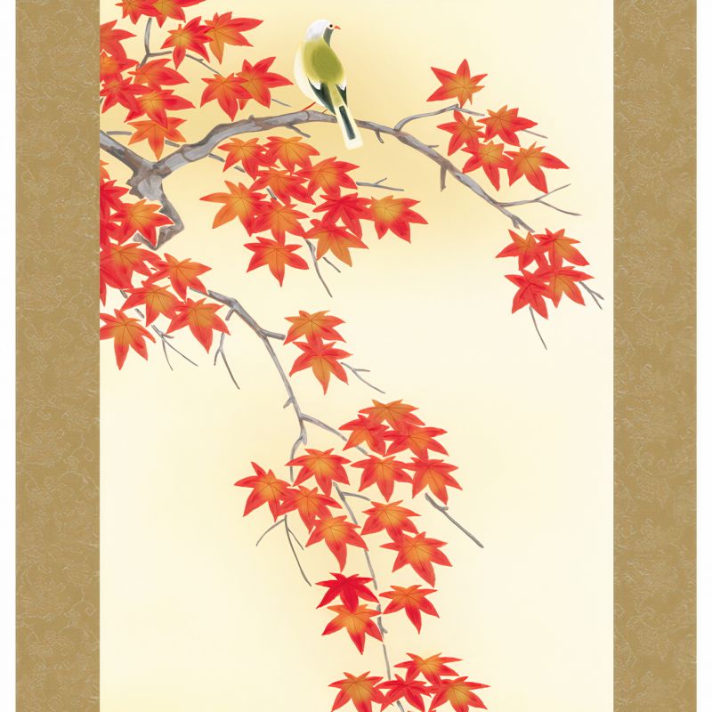 Japanischer Kakemono Kakejiku, Herbst - MOMIJI