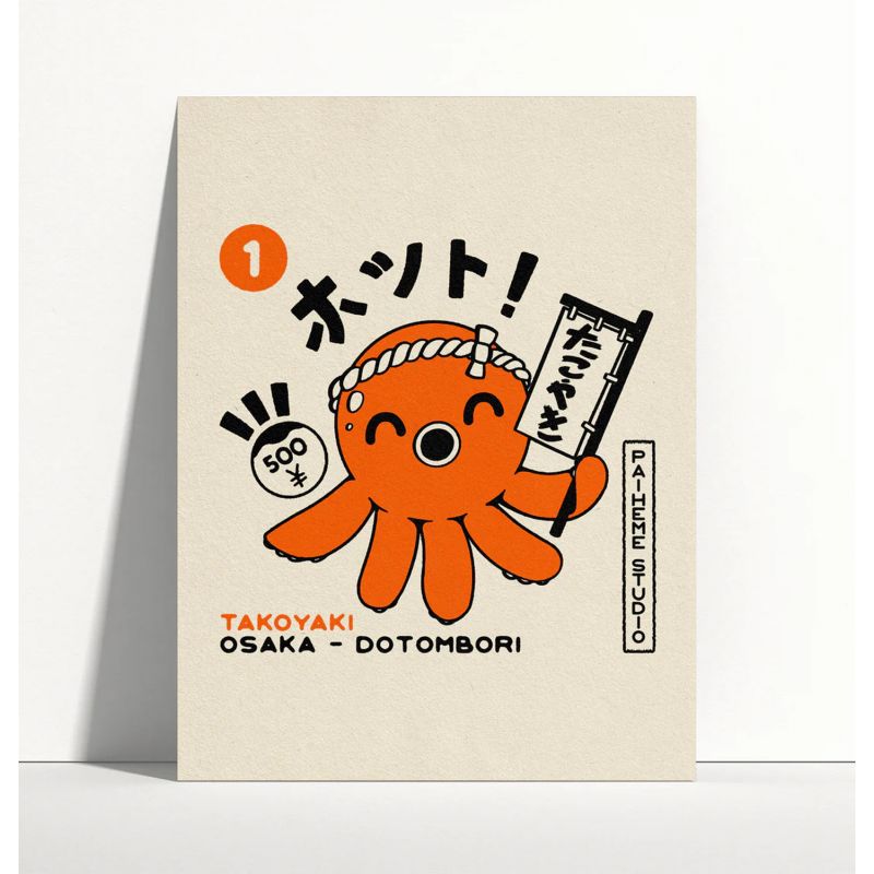 Ilustración 30x40cm, Takoyaki Osaka, PAIHEME