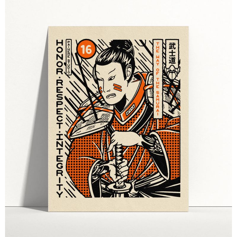 Illustrazione 30x40cm, Samurai, PAIHEME