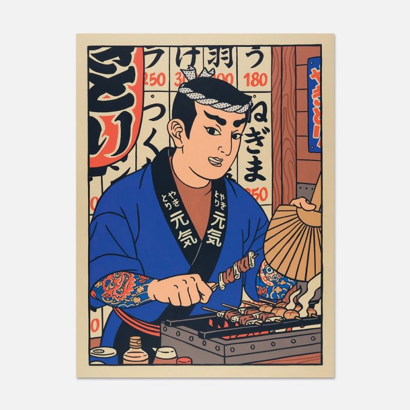 Ilustración 30x40cm, Yakitori Chef, Yeahaah Studio