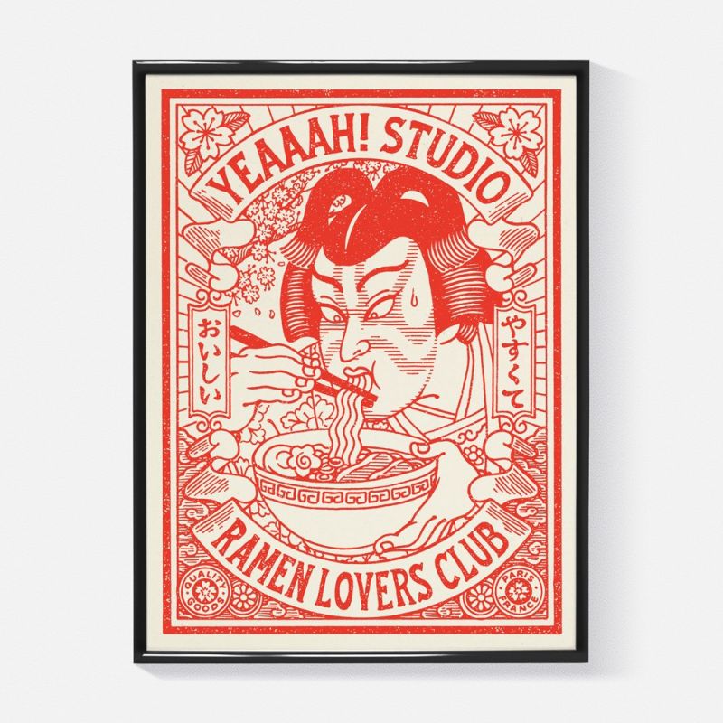 Ilustración 30x40cm, Ramen Lovers Club, Yeahaah Studio