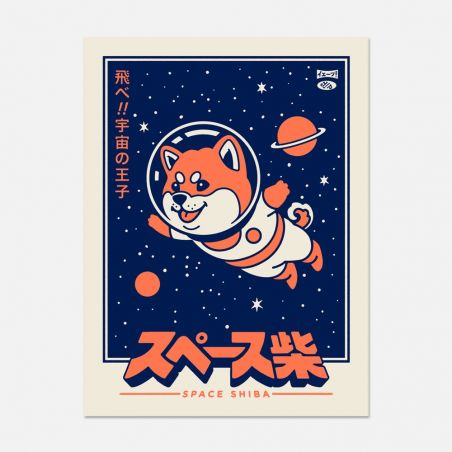 Illustration 30x40cm, Space Shiba, Yeaaah Studio